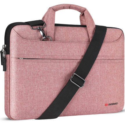 Sierra 17.3 inch LaptopTas Waterdichte Zakelijke Aktetas Messenger Bag Schoudertas werktas notebooktas voor 17.3" Dell/MSI GS73VR Stealth Pro/IdeaPad/HP Envy/LG Gram/ASUS ROG,Roze