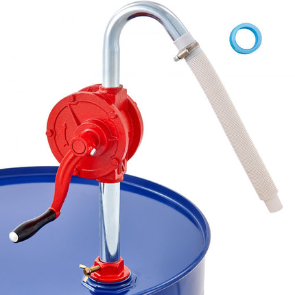 VEVOR vatpomp 5 GPM flow handcrankpomp voor 5 tot 55 gallon vaten met 3-delige zuigbuisconstructie en slang voor het verpompen van brandstof motorolie diesel kerosine gietijzer