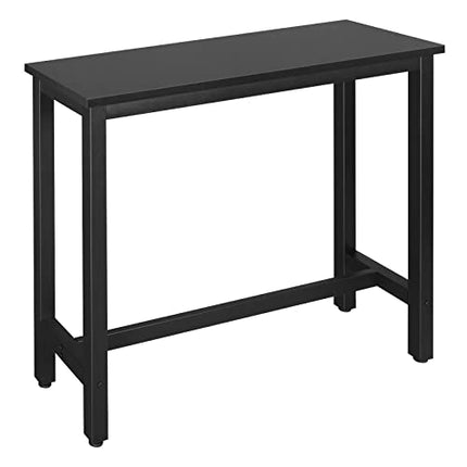 Derins BT17sz 1x Bartisch Bistrotisch Stehtisch Esstisch, Metallgestell, Tischplatte aus MDF, Schwarz, 120x40x100cm(BxTxH)