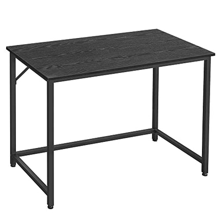 Derins Schreibtisch, Kleiner Computertisch, Bürotisch, für Arbeitszimmer, Schlafzimmer, 50 x 100 x 76 cm, Industrie-Design, Metallgestell, schwarz LWD041B56