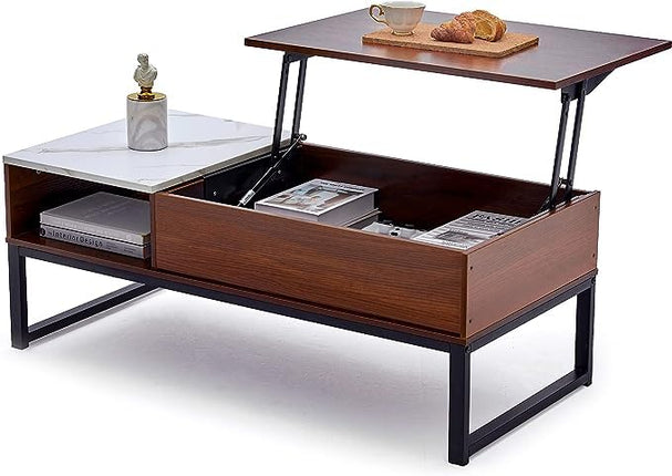 Derins Couchtisch Lift Top Couchtisch mit verstecktem Staufach, Smart Couchtisch aus der Mitte des Jahrhunderts, stabile Holz-Pop-Mitteltische für Wohnzimmer