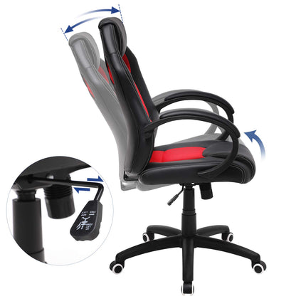 SONGMICS OBG56BR Gamingstoel, Zwart/Rood