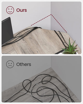 VASAGLE bureau, L hoekbureau met 2 planken