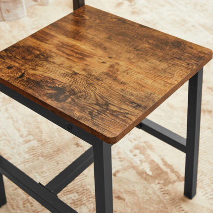 VASAGLE eetkamerstoelen, keukenstoelen, set van 2, metalen frame, voor eetkamer, woonkamer, keuken, vintage bruin-zwart LDC092B01V1