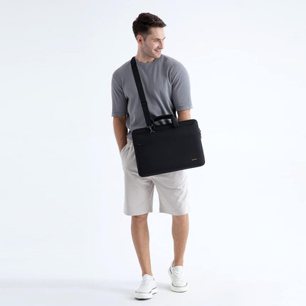 Sierra  14 inch waterdichte laptoptas, aktetas, schoudertas, notebooktas voor 14" Lenovo IdeaPad Yoga 710 ThinkPad A475/Aspire 1 Swift 3/HP Stream 14 Pavilion 14/Asus/Dell, zwart