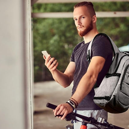 Tzowla Laptop Rugzak voor Heren,Waterdichte Antidiefstalrugzak voor School,Universiteit met USB-Oplaadpoort en Slot,17/17,3 inch Laptoptas voor Dames Jongens Meisje Vrijetijds Werk,Reisrugzak-Grijs