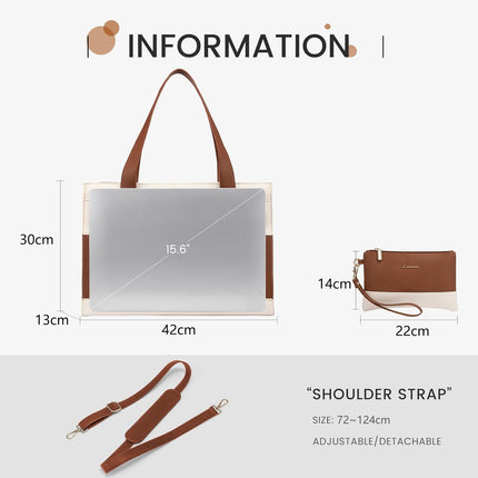 LOVEVOOK Laptoptassen voor vrouwen dames werktassen grote draagtas met laptopvak designer handtas stijlvolle PU-lederen aktetas voor school schoudertas voor kantoor en bedrijf