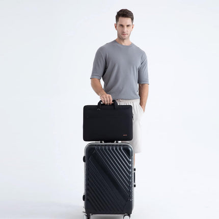 Sierra  14 inch waterdichte laptoptas, aktetas, schoudertas, notebooktas voor 14" Lenovo IdeaPad Yoga 710 ThinkPad A475/Aspire 1 Swift 3/HP Stream 14 Pavilion 14/Asus/Dell, zwart