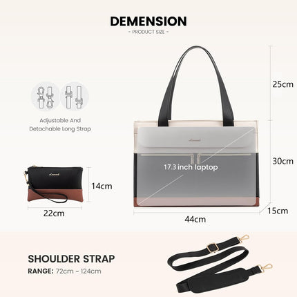 LOVEVOOK Laptoptassen voor vrouwen dames werktassen grote draagtas met laptopvak designer handtas stijlvolle PU-lederen aktetas voor school schoudertas voor kantoor en bedrijf