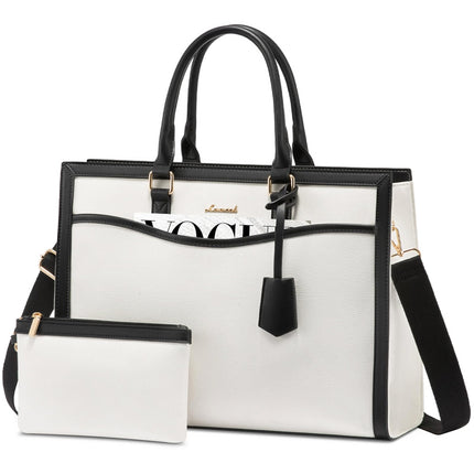 LOVEVOOK Laptoptas 15,6 inch zwarte handtas dames grote shopper tas lederen tote bag werktas schoudertas aktetas uni tas lerarentas schoudertas schoudertas voor business school