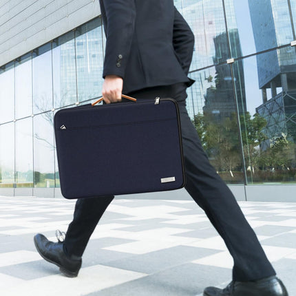 Sierra Laptop Hoes Sleeve Draagtas voor 15,6 Inch HP Lenovo Acer Dell Samsung notebook, MacBook Pro 16 Inch Cover met Intrekbare Handgreep, Donkerblauw