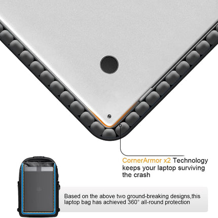 Tzowla Laptop Rugzak voor Heren,Waterdichte Antidiefstalrugzak voor School,Universiteit met USB-Oplaadpoort en Slot,17/17,3 inch Laptoptas voor Dames Jongens Meisje Vrijetijds Werk,Reisrugzak-Zwart