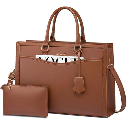 LOVEVOOK Laptoptas 15,6 inch zwarte handtas dames grote shopper tas lederen tote bag werktas schoudertas aktetas uni tas lerarentas schoudertas schoudertas voor business school