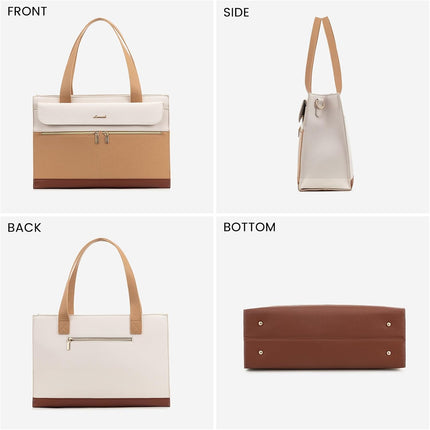 LOVEVOOK Laptoptassen voor vrouwen dames werktassen grote draagtas met laptopvak designer handtas stijlvolle PU-lederen aktetas voor school schoudertas voor kantoor en bedrijf