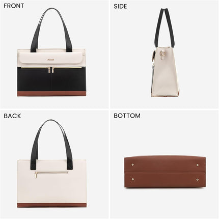 LOVEVOOK Laptoptassen voor vrouwen dames werktassen grote draagtas met laptopvak designer handtas stijlvolle PU-lederen aktetas voor school schoudertas voor kantoor en bedrijf