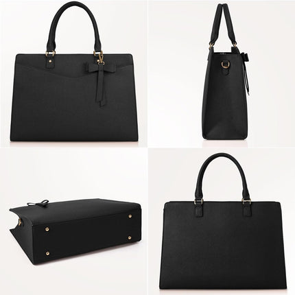 Dakuly Laptoptassen voor vrouwen, 15,6 inch, dameshandtassen, draagtas, grote werktassen, PU-lederen ontwerper-schoudertas voor zakelijk gebruik, kantoor, winkelen of universiteit