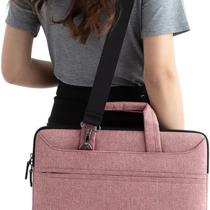 Sierra 17.3 inch LaptopTas Waterdichte Zakelijke Aktetas Messenger Bag Schoudertas werktas notebooktas voor 17.3" Dell/MSI GS73VR Stealth Pro/IdeaPad/HP Envy/LG Gram/ASUS ROG,Roze