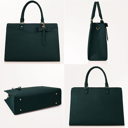 Dakuly Laptoptassen voor vrouwen, 15,6 inch, dameshandtassen, draagtas, grote werktassen, PU-lederen ontwerper-schoudertas voor zakelijk gebruik, kantoor, winkelen of universiteit