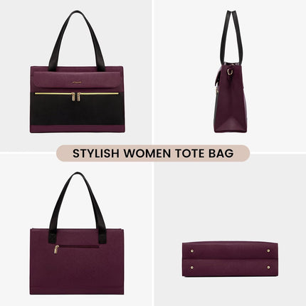 LOVEVOOK Laptoptassen voor vrouwen dames werktassen grote draagtas met laptopvak designer handtas stijlvolle PU-lederen aktetas voor school schoudertas voor kantoor en bedrijf