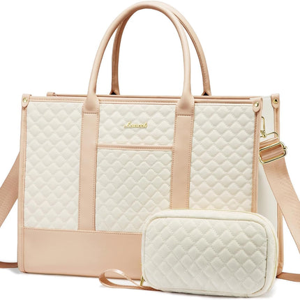 LOVEVOOK Laptoptas Dames, Waterdichte Werktas Handtas Grote Schooltas Shopper Zakelijke Tas Aktetas Lerarentas, Leren Tote Bag Notebooktas voor Kantoor Universiteit