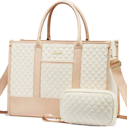 LOVEVOOK Laptoptas Dames, Waterdichte Werktas Handtas Grote Schooltas Shopper Zakelijke Tas Aktetas Lerarentas, Leren Tote Bag Notebooktas voor Kantoor Universiteit