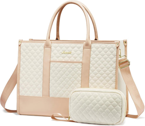 LOVEVOOK Laptoptas Dames, Waterdichte Werktas Handtas Grote Schooltas Shopper Zakelijke Tas Aktetas Lerarentas, Leren Tote Bag Notebooktas voor Kantoor Universiteit