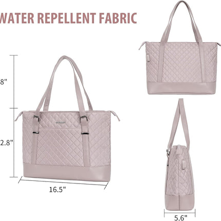 KROSER Laptoptas 15,6" Grote Schoudertas Waterafstotend Lichtgewicht Nylon Computerdraagtas Dames Stijlvolle handtas voor Werk/Bedrijf/School/Universiteit/Teizen