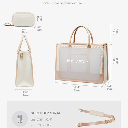 LOVEVOOK Laptoptas Dames, Waterdichte Werktas Handtas Grote Schooltas Shopper Zakelijke Tas Aktetas Lerarentas, Leren Tote Bag Notebooktas voor Kantoor Universiteit