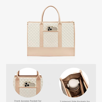 LOVEVOOK Laptoptas Dames, Waterdichte Werktas Handtas Grote Schooltas Shopper Zakelijke Tas Aktetas Lerarentas, Leren Tote Bag Notebooktas voor Kantoor Universiteit