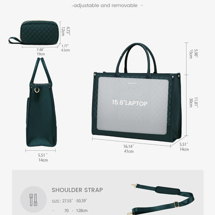 LOVEVOOK Laptoptas Dames, Waterdichte Werktas Handtas Grote Schooltas Shopper Zakelijke Tas Aktetas Lerarentas, Leren Tote Bag Notebooktas voor Kantoor Universiteit