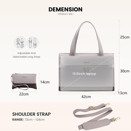 LOVEVOOK Laptoptassen voor vrouwen dames werktassen grote draagtas met laptopvak designer handtas stijlvolle PU-lederen aktetas voor school schoudertas voor kantoor en bedrijf