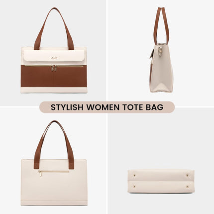 LOVEVOOK Laptoptassen voor vrouwen dames werktassen grote draagtas met laptopvak designer handtas stijlvolle PU-lederen aktetas voor school schoudertas voor kantoor en bedrijf