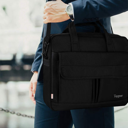 Taygeer Laptoptas 15,6 inch premium waterafstotende laptop kantoor aktetas lichtgewicht messenger tas met verstelbare schouderriem en meerdere compartimenten voor mannen vrouwen reizen business school