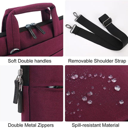 Sierra 17.3 inch LaptopTas Waterdichte Zakelijke Aktetas Messenger Bag Schoudertas werktas notebooktas voor 17.3" Dell/MSI GS73VR Stealth Pro/IdeaPad/HP Envy/LG Gram/ASUS ROG,Rode Wijn