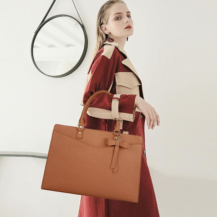 Dakuly Laptoptassen voor vrouwen, 15,6 inch, dameshandtassen, draagtas, grote werktassen, PU-lederen ontwerper-schoudertas voor zakelijk gebruik, kantoor, winkelen of universiteit