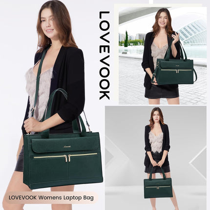 LOVEVOOK Laptoptassen voor vrouwen dames werktassen grote draagtas met laptopvak designer handtas stijlvolle PU-lederen aktetas voor school schoudertas voor kantoor en bedrijf