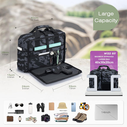 SPAHER Aktetas Heren Werktas Heren Laptoptas 14/15.6/17.3 Inch Zakelijk Tactische Tas Militaire Tas Schoudertas Messenger Bag Heren Cadeau voor Dames Heren