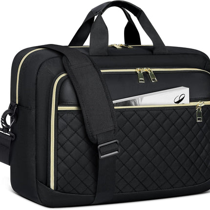 NEWHEY Tas voor 17,3 inch laptop, dames-werktas, waterdicht, grote tas, schoudertas, aktetas, voor kantoor, universiteit, school