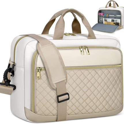 NEWHEY Tas voor 17,3 inch laptop, dames-werktas, waterdicht, grote tas, schoudertas, aktetas, voor kantoor, universiteit, school