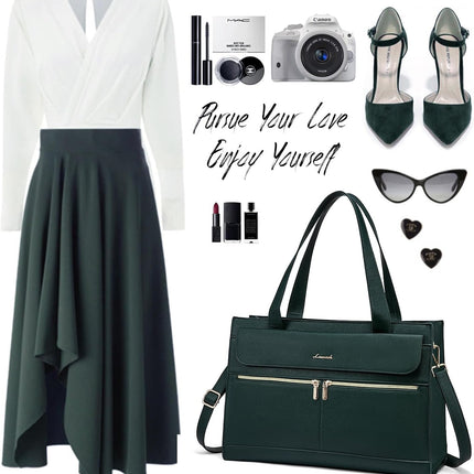 LOVEVOOK Laptoptassen voor vrouwen dames werktassen grote draagtas met laptopvak designer handtas stijlvolle PU-lederen aktetas voor school schoudertas voor kantoor en bedrijf