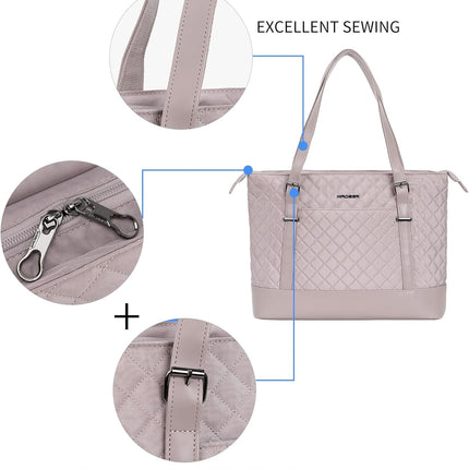 KROSER Laptoptas 15,6" Grote Schoudertas Waterafstotend Lichtgewicht Nylon Computerdraagtas Dames Stijlvolle handtas voor Werk/Bedrijf/School/Universiteit/Teizen