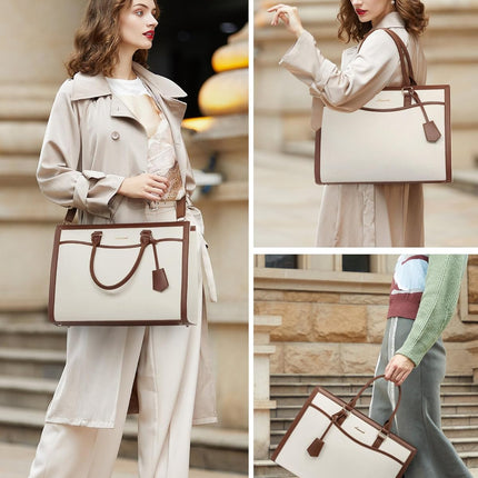 LOVEVOOK Laptoptas 15,6 inch zwarte handtas dames grote shopper tas lederen tote bag werktas schoudertas aktetas uni tas lerarentas schoudertas schoudertas voor business school