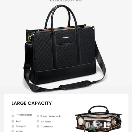 LOVEVOOK Laptoptas Dames, Waterdichte Werktas Handtas Grote Schooltas Shopper Zakelijke Tas Aktetas Lerarentas, Leren Tote Bag Notebooktas voor Kantoor Universiteit