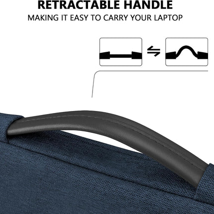Sierra 15 15,6 inch laptophoes voor 15,6 inch HP Dell Lenovo Thinkpad Ideapad Acer ASUS Chromebook Samsung Notebook, waterdichte laptoptas/tas 15.6, denim blauw