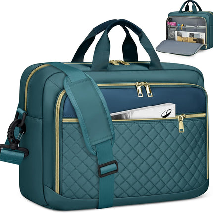 NEWHEY Tas voor 17,3 inch laptop, dames-werktas, waterdicht, grote tas, schoudertas, aktetas, voor kantoor, universiteit, school