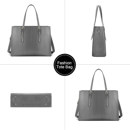 Lubardy Laptoptassen voor vrouwen, boodschappentas, 15.6 inch lederen grote dameshandtas, werktas, designer zaken-, schouder-, winkel- of kantoortas