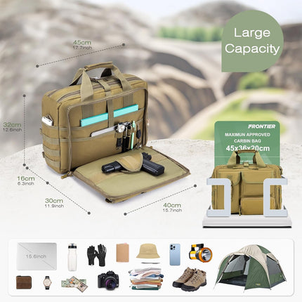 SPAHER Aktetas Heren Werktas Heren Laptoptas 14/15.6/17.3 Inch Zakelijk Tactische Tas Militaire Tas Schoudertas Messenger Bag Heren Cadeau voor Dames Heren