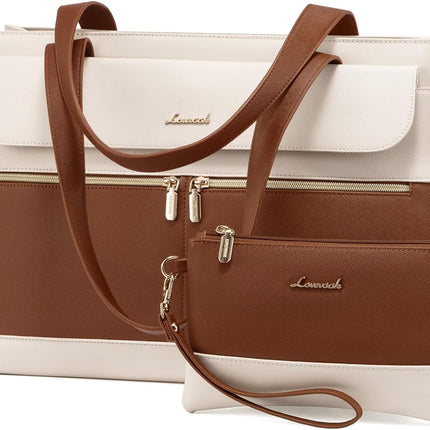 LOVEVOOK Laptoptassen voor vrouwen dames werktassen grote draagtas met laptopvak designer handtas stijlvolle PU-lederen aktetas voor school schoudertas voor kantoor en bedrijf