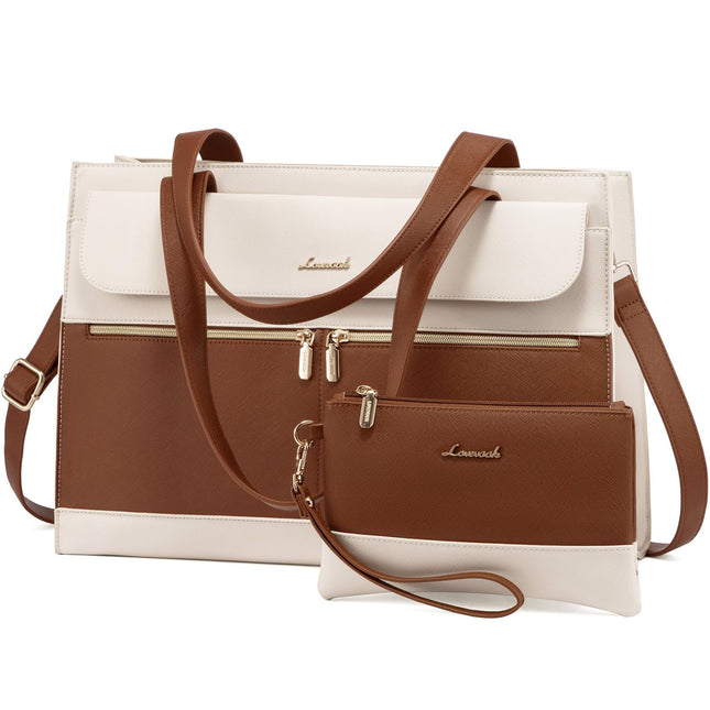 LOVEVOOK Laptoptassen voor vrouwen dames werktassen grote draagtas met laptopvak designer handtas stijlvolle PU-lederen aktetas voor school schoudertas voor kantoor en bedrijf