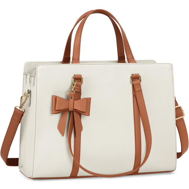 Dameshandtas voor de universiteit, PU-lederen draagtas, grote werktas, tas voor laptop van 15,6 inch, schoudertas, zwart